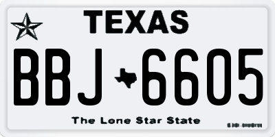 TX license plate BBJ6605
