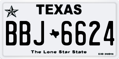 TX license plate BBJ6624