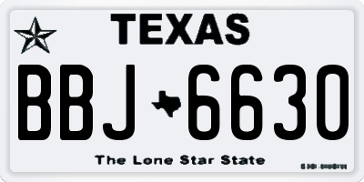 TX license plate BBJ6630