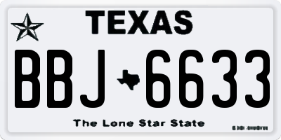 TX license plate BBJ6633