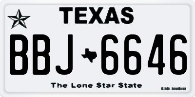 TX license plate BBJ6646