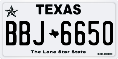 TX license plate BBJ6650