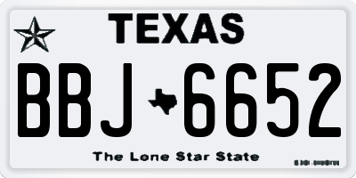 TX license plate BBJ6652
