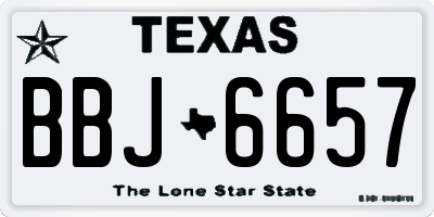 TX license plate BBJ6657