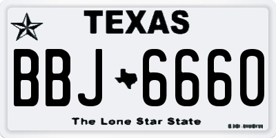 TX license plate BBJ6660