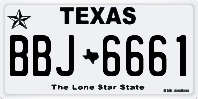 TX license plate BBJ6661