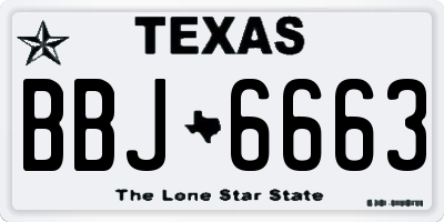 TX license plate BBJ6663