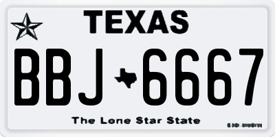 TX license plate BBJ6667