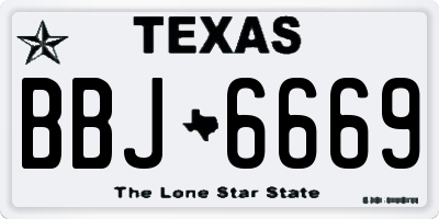 TX license plate BBJ6669