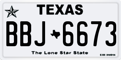 TX license plate BBJ6673