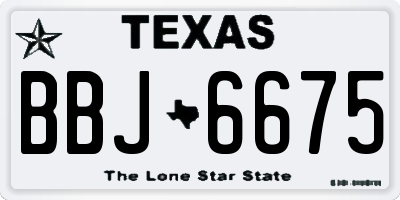 TX license plate BBJ6675