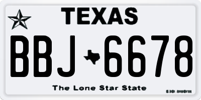 TX license plate BBJ6678