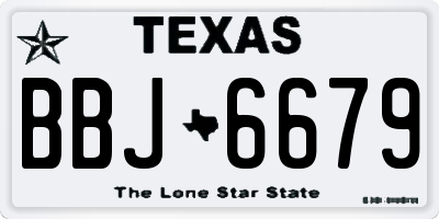 TX license plate BBJ6679