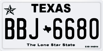 TX license plate BBJ6680