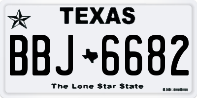 TX license plate BBJ6682