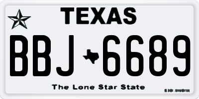TX license plate BBJ6689