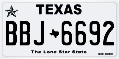 TX license plate BBJ6692