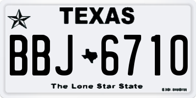 TX license plate BBJ6710
