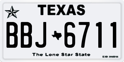 TX license plate BBJ6711