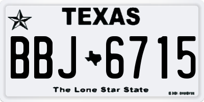 TX license plate BBJ6715