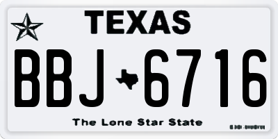 TX license plate BBJ6716