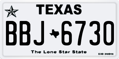 TX license plate BBJ6730