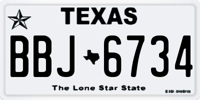 TX license plate BBJ6734