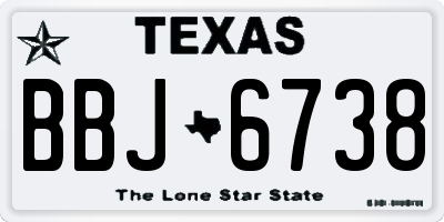 TX license plate BBJ6738