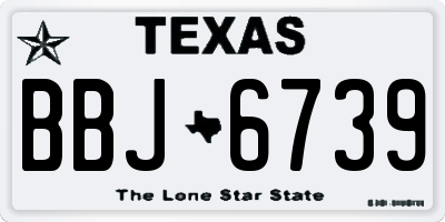 TX license plate BBJ6739