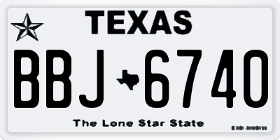 TX license plate BBJ6740