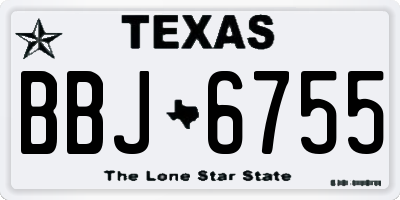 TX license plate BBJ6755