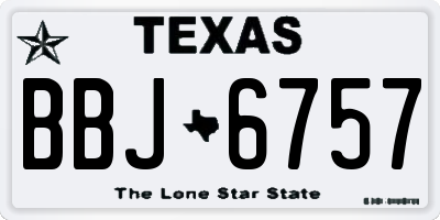 TX license plate BBJ6757