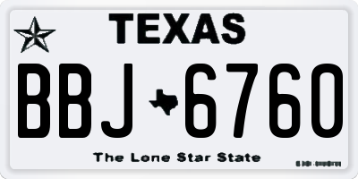 TX license plate BBJ6760