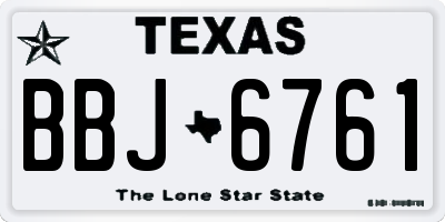 TX license plate BBJ6761