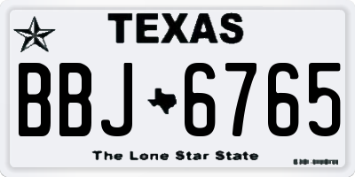 TX license plate BBJ6765
