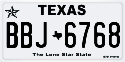 TX license plate BBJ6768