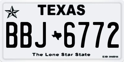 TX license plate BBJ6772