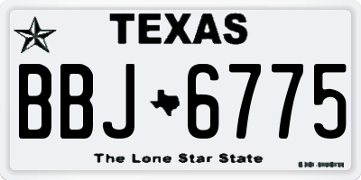 TX license plate BBJ6775