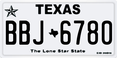 TX license plate BBJ6780
