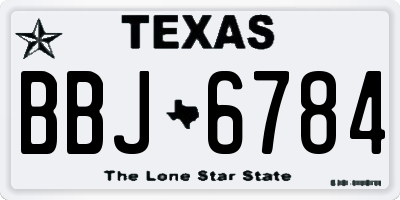 TX license plate BBJ6784