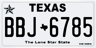 TX license plate BBJ6785