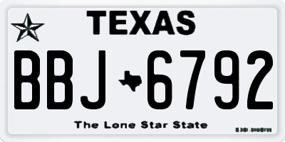 TX license plate BBJ6792