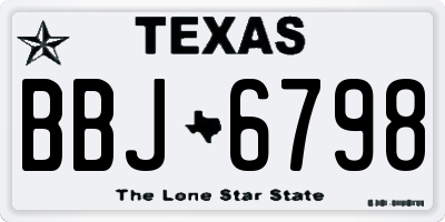 TX license plate BBJ6798