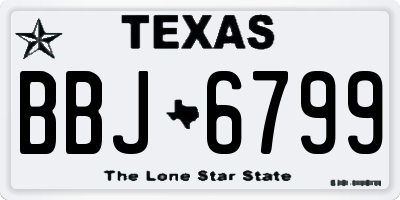 TX license plate BBJ6799