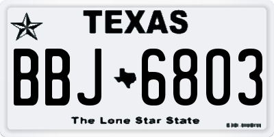 TX license plate BBJ6803