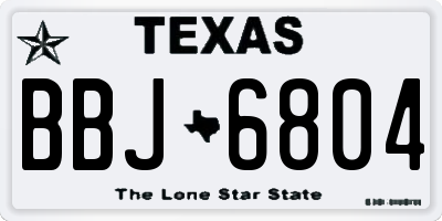 TX license plate BBJ6804