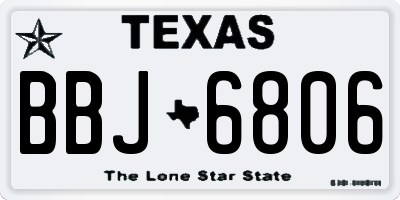 TX license plate BBJ6806
