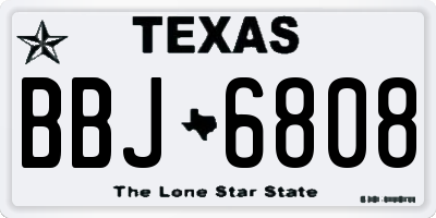 TX license plate BBJ6808