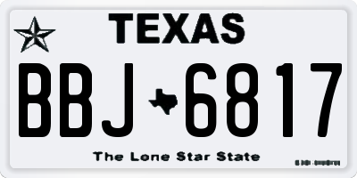 TX license plate BBJ6817
