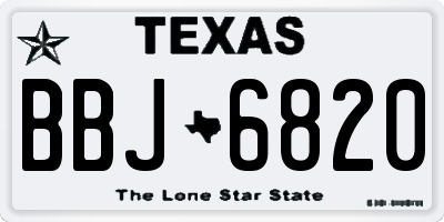 TX license plate BBJ6820